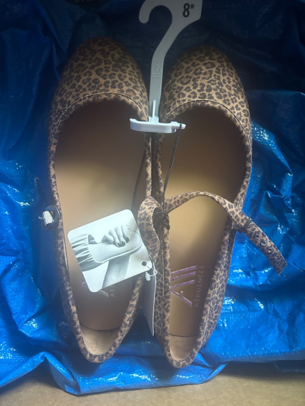 AEROSOLES Leopard Print Mary Jane Flats - Brown/Black